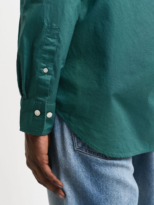 Long-sleeved Cotton Shirt Deep Forest Green
