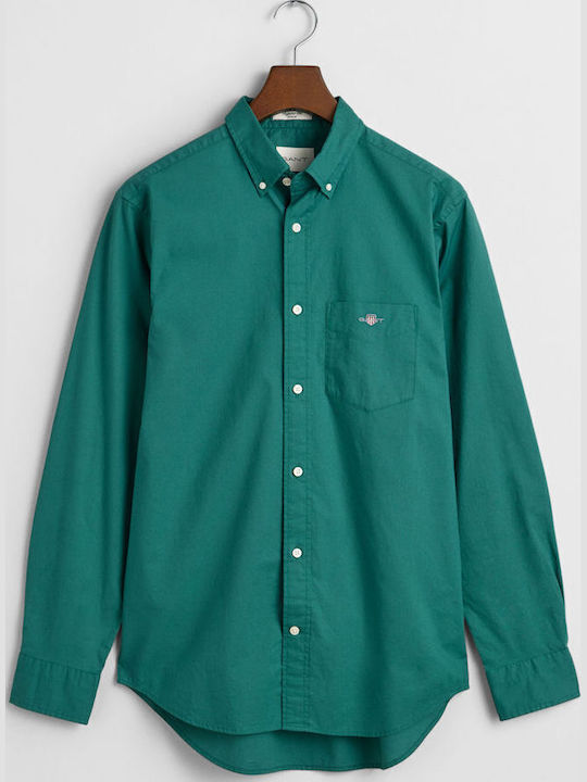 Long-sleeved Cotton Shirt Deep Forest Green