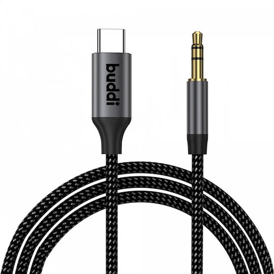 Buddi USB 2.0 Cable USB-C male - 3.5mm Black 1m (122570)