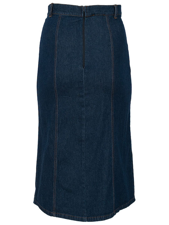 Forel Denim High Waist Midi Skirt Denim