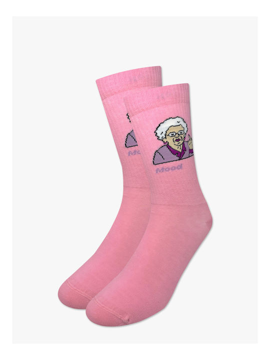 Nodo Βαμβακερή Κάλτσα Σχέδια Old Lady Middle Finger Meme Ροζ Nodo Βαμβακερή Κάλτσα Σχέδια Old Lady Middle Finger Meme Ροζ