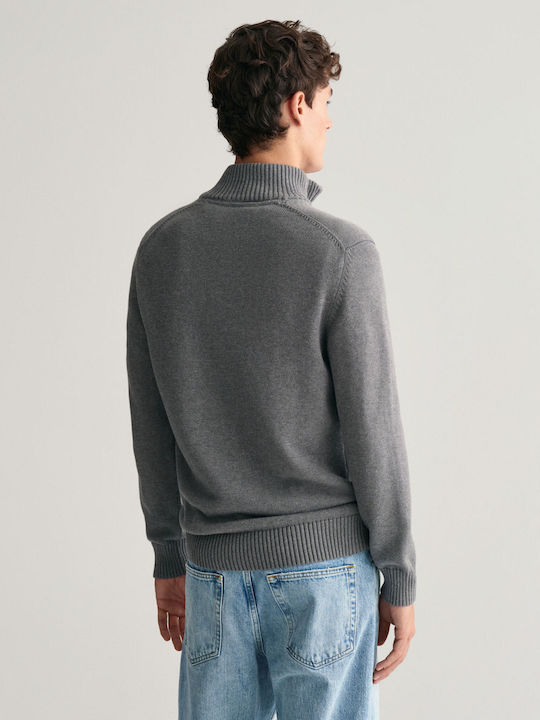 Gant Men's Long Sleeve Sweater with Zipper GRI