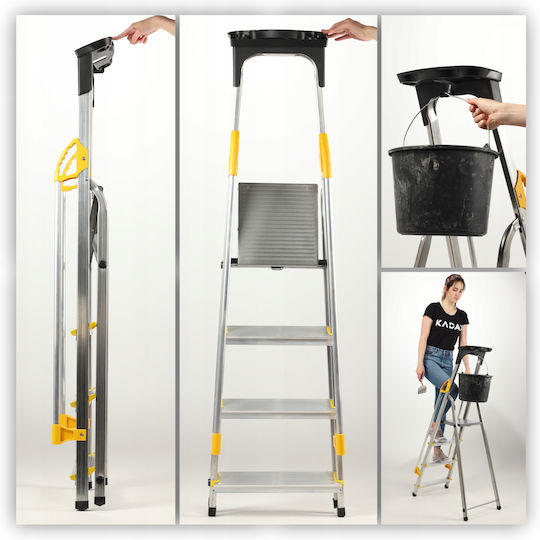 Kadax Leiter Aluminium mit 4 Stufen