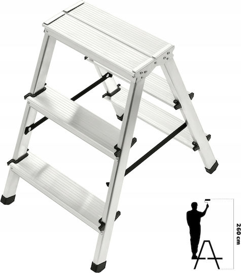 Kadax Leiter Aluminium mit 3 Stufen