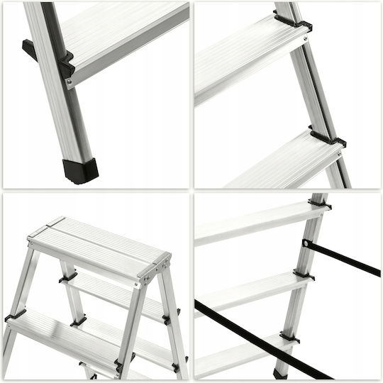 Kadax Leiter Aluminium mit 3 Stufen