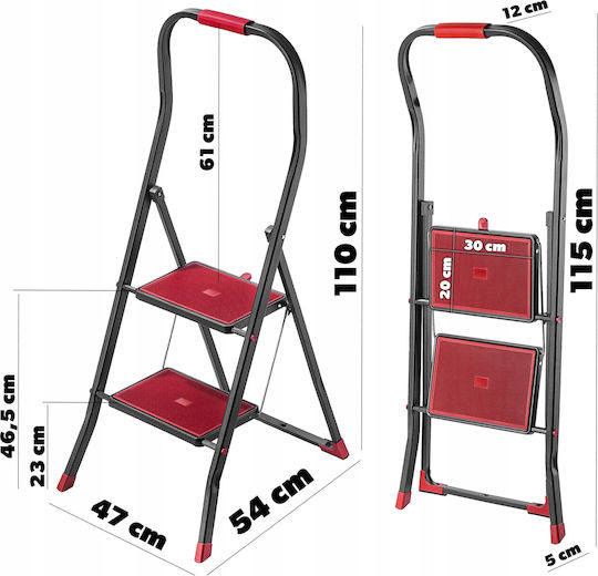 Kadax Leiter Aluminium mit 2 Stufen