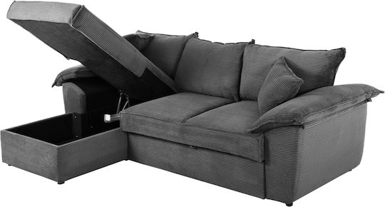 Aldo Ecksofa Schlafsofa mit Linker Ecke & Stauraum Anthrazit 256x159x87cm