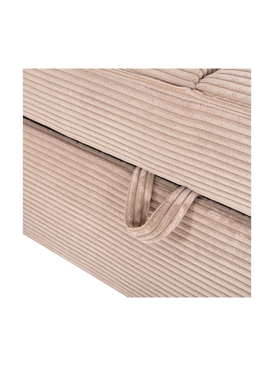 Aldo Corner Couch Bed with Left Corner and Storage Space Beige 256x159x87 cm