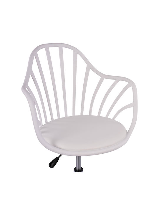 HomeMarkt Stuhl Büro mit Armen Becky HM8457.01 Weiß