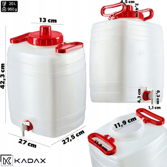 Kadax 26205 Πλαστικό Μπιτόνι με Κάνουλα 20lt