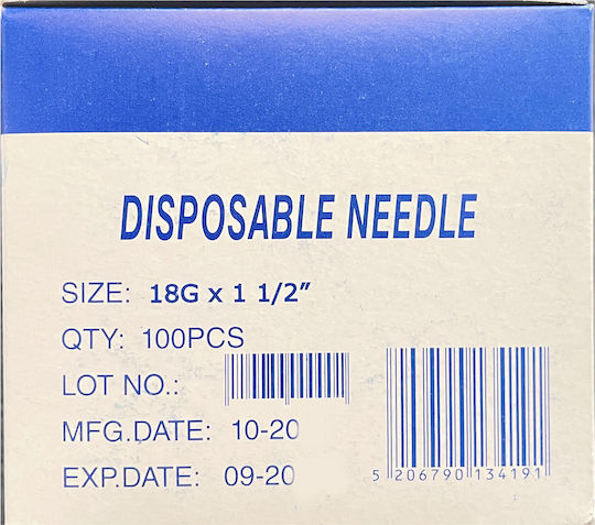 Βελόνα 18g X 1 1/2" 100τμχ