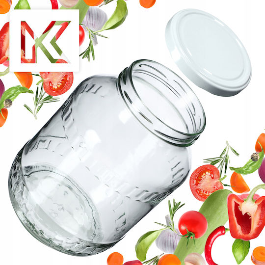 Kadax Set 8buc Borcane Uz General cu capac Sticlă Transparent 2500ml