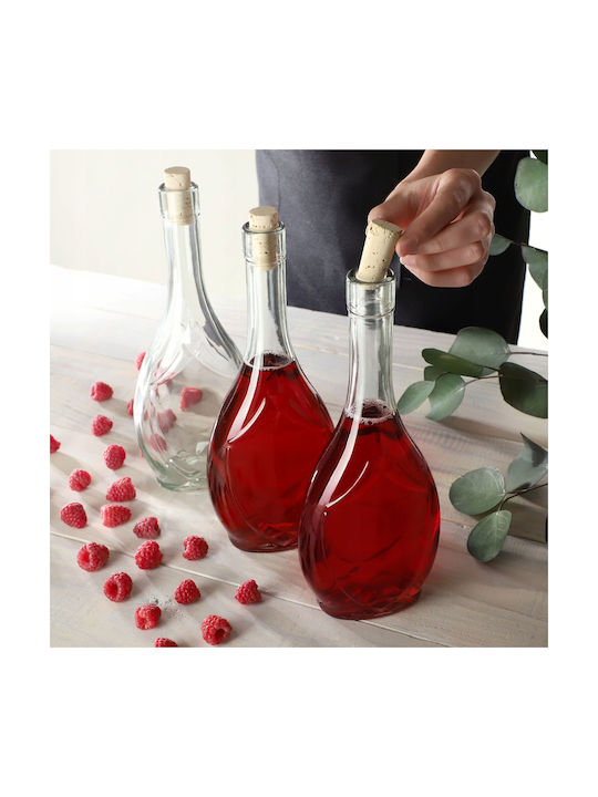 Kadax Set 2 Pieces General Use Glass Jars with Cork Transparent 500ml 2 Pieces