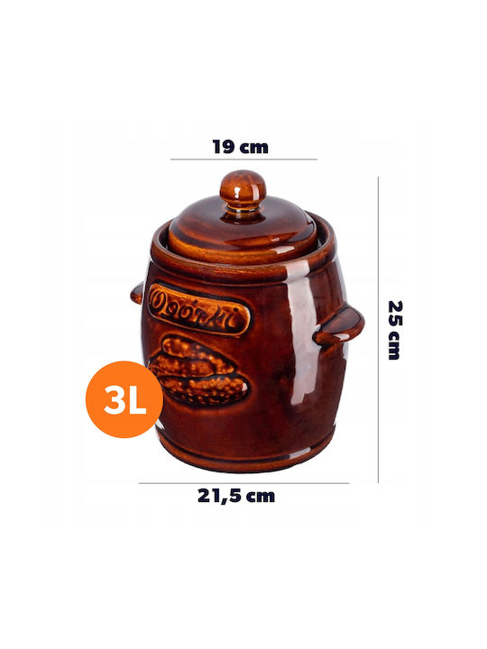 Kadax Vaza Uz General cu capac Ceramică Maro 3000ml