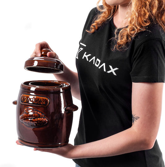 Kadax Βάζο Γενικής Χρήσης με Καπάκι Κεραμικό Καφέ 5000ml