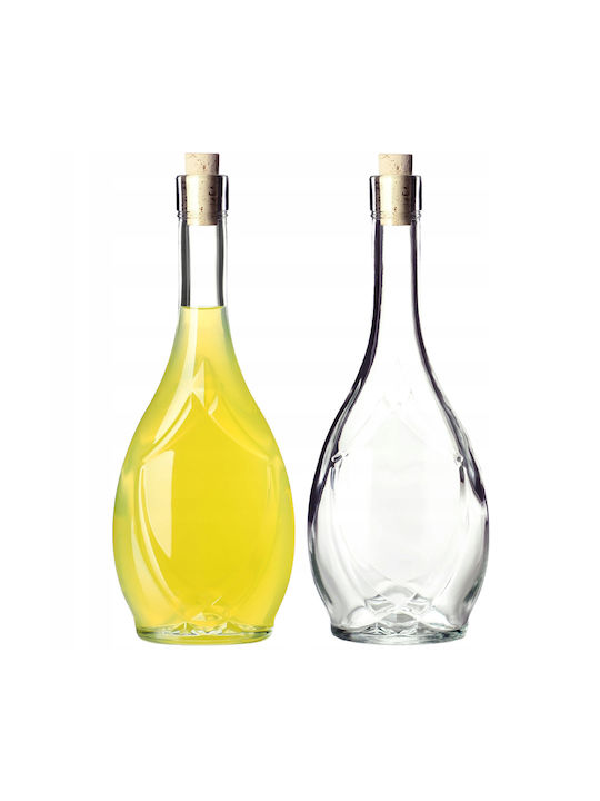 Kadax Set 2 Pieces General Use Glass Jars with Cork Transparent 500ml 2 Pieces