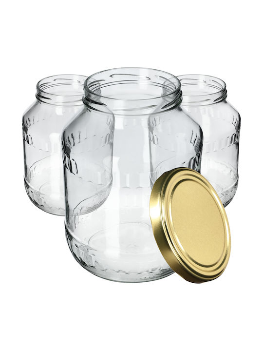 Kadax Set 8buc Borcane Uz General cu capac Sticlă Transparent 2500ml