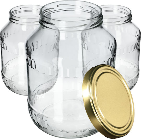 Kadax Set 8 Bucăți Vaze Utilizare Generală Cu Capac Sticlă Transparentă 2500ml 8 Bucăți