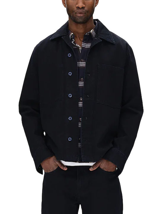 Gabba Men's Shirt Overshirt Long Sleeve Denim Blue (dark Blue)