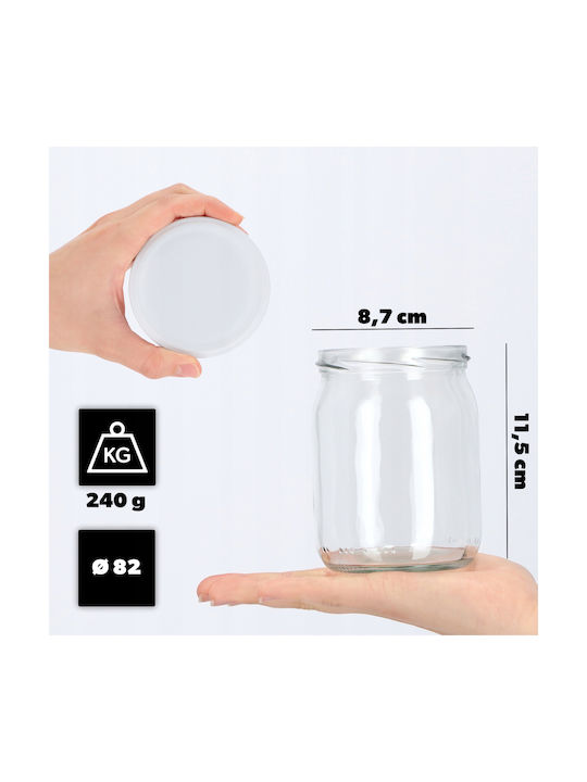 Kadax Set 8Stück Gläser Allgemeine Verwendung mit Deckel Glas Transparent 540ml