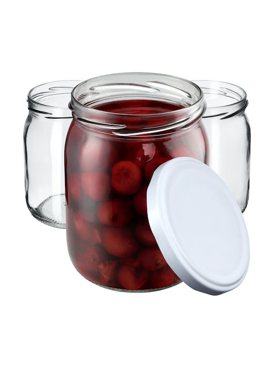 Kadax Set 8Stück Gläser Allgemeine Verwendung mit Deckel Glas Transparent 540ml