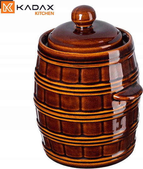 Kadax Vază Utilizare Generală Cu Capac Ceramică Maro 3200ml