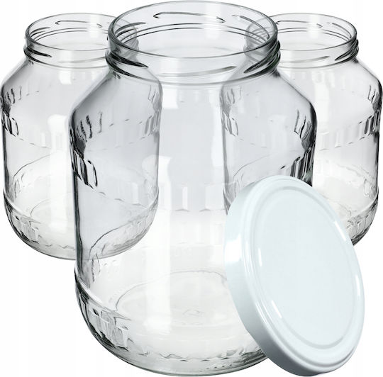 Kadax Set 4 Bucăți Vaze Utilizare Generală cu Capac Sticlă Transparentă 2500ml 4 Bucăți