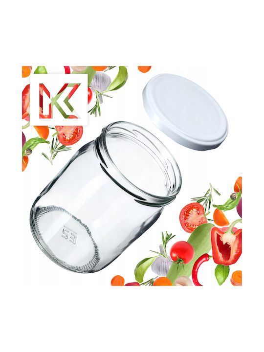 Kadax Set 8buc Borcane Uz General cu capac Sticlă Transparent 540ml