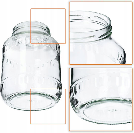 Kadax Set 4 Bucăți Vaze Utilizare Generală cu Capac Sticlă Transparentă 2500ml 4 Bucăți