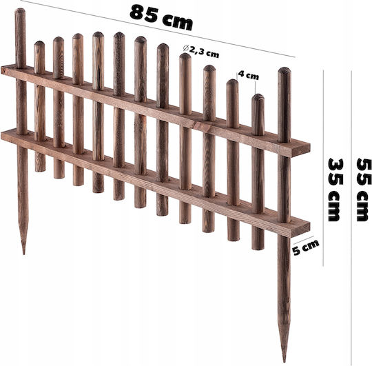 Kadax Holzgartenbordüre in Braun Farbe 35x85cm
