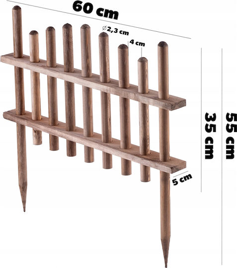 Kadax Wooden Garden Border in Brown Color 35x60cm