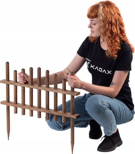 Kadax Wooden Garden Border in Brown Color 35x60cm