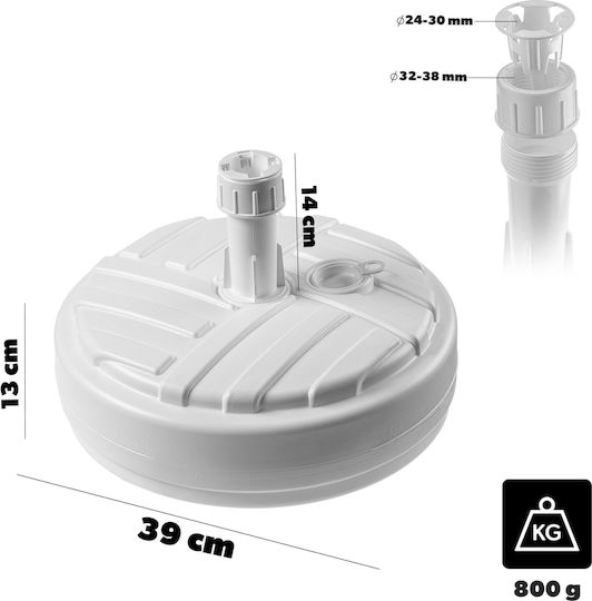 Kadax Stand de umbrelă din Plastic Alb 39x39cm
