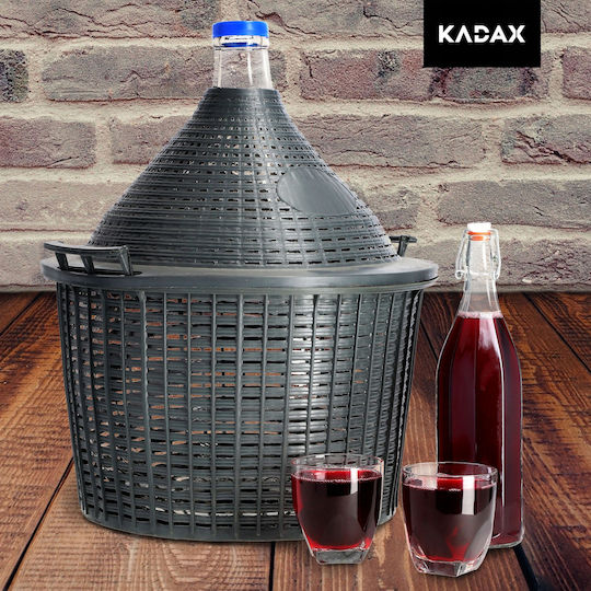 Kadax Bottle Water Glass with Cork Transparent 1000ml 3 Pieces