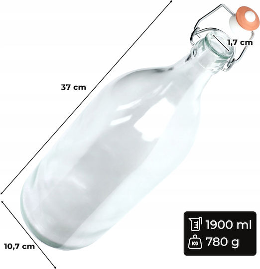 Kadax Bottiglia Grătare comerciale Sticlă con tappo in sughero Transparent 2000ml 3 pezzi
