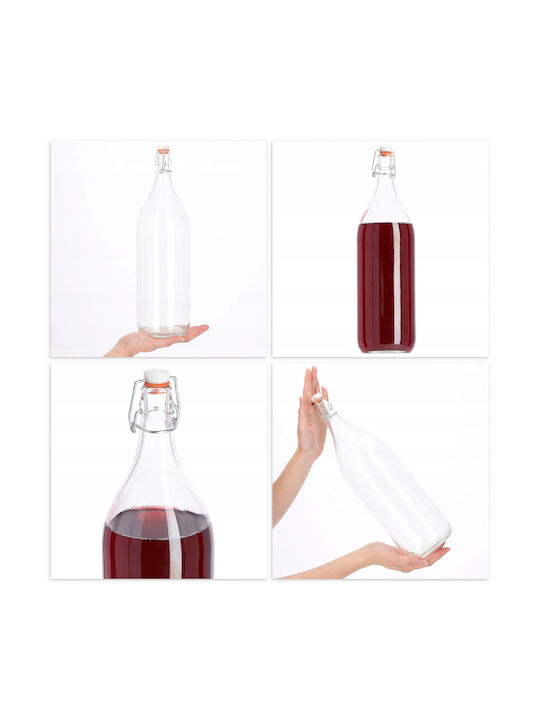 Kadax Bottle Water Glass with Cork Transparent 2000ml