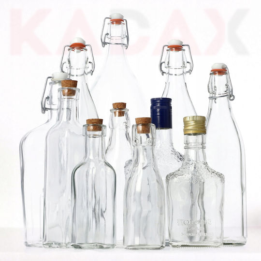 Kadax Flasche Wasser Glas mit Korken Transparent 1000ml 6 Stück