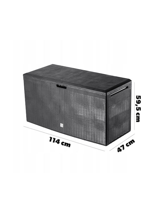 Kadax Cutie de depozitare pentru exterior Plastic 290lt Gri L114xW47xH59.5buc