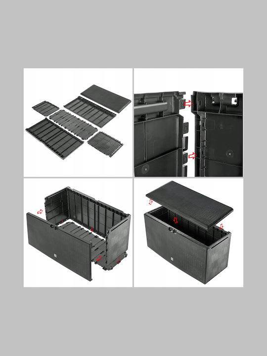 Kadax Cutie de depozitare pentru exterior Plastic 290lt Gri L114xW47xH59.5buc