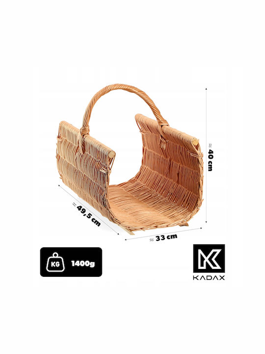 Kadax Метална Чанта за Пренасяне на Дърва 49.5x33x40см Бежов