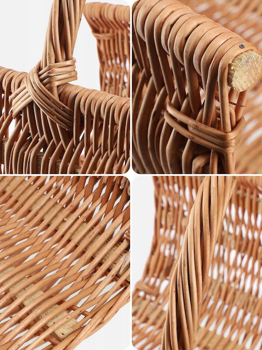 Kadax Μεταλλική Τσάντα Μεταφοράς Ξύλων 60x44x50cm Μπεζ