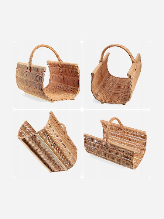 Kadax Μεταλλική Τσάντα Μεταφοράς Ξύλων 49.5x33x40cm Μπεζ