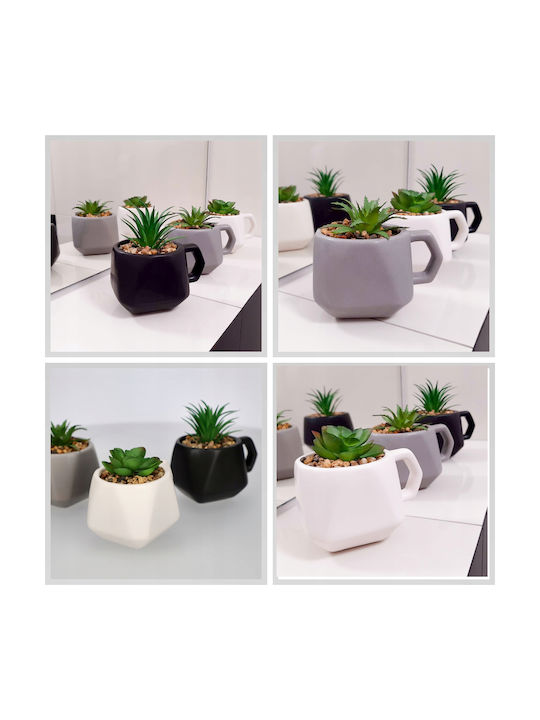Plantă Artificială în Ghiveci Mic Planta suculentă White Kadax