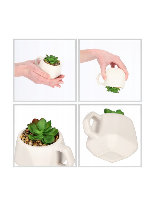 Plantă Artificială în Ghiveci Mic Planta suculentă White Kadax