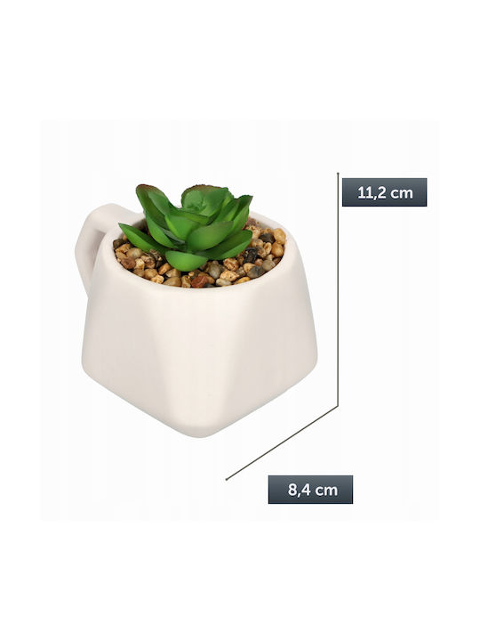 Plantă Artificială în Ghiveci Mic Planta suculentă White Kadax