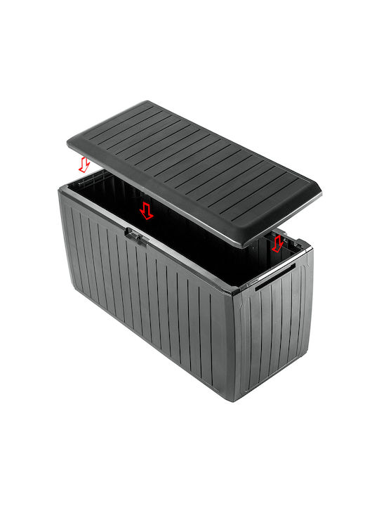 Kadax Outdoor Storage Box 290lt Gray L116.6xW47xH59.5cm