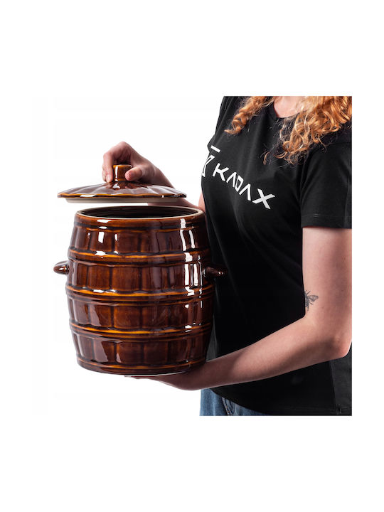 Kadax General Use Ceramic Vase with Lid Brown 8000ml 1 Pieces