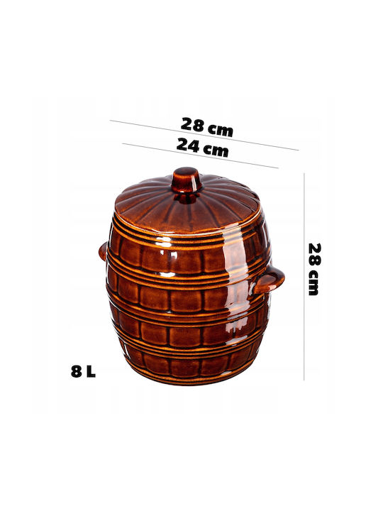 Kadax General Use Ceramic Vase with Lid Brown 8000ml 1 Pieces