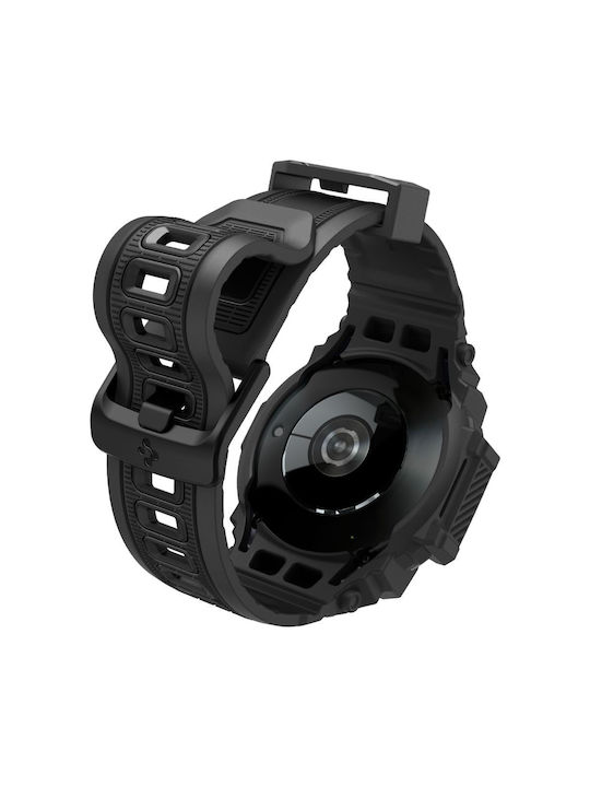 Spigen Rugged Armor Pro Silikonhülle in Schwarz Farbe für Samsung Galaxy Watch 7 (44 mm)