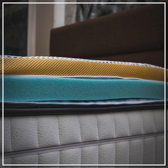 Como Felt & Wadding Producers Chamomile Double Mattress Topper Removable Cover 150x200x4cm